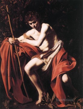 st john the baptist Painting - St John the Baptist2 Caravaggio nude